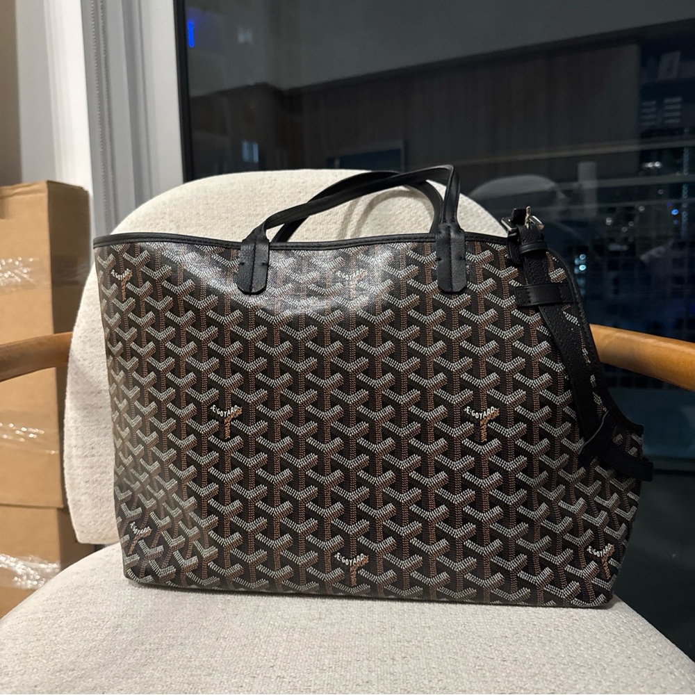 Goyard Black and Brown chien Gris dog carrier
